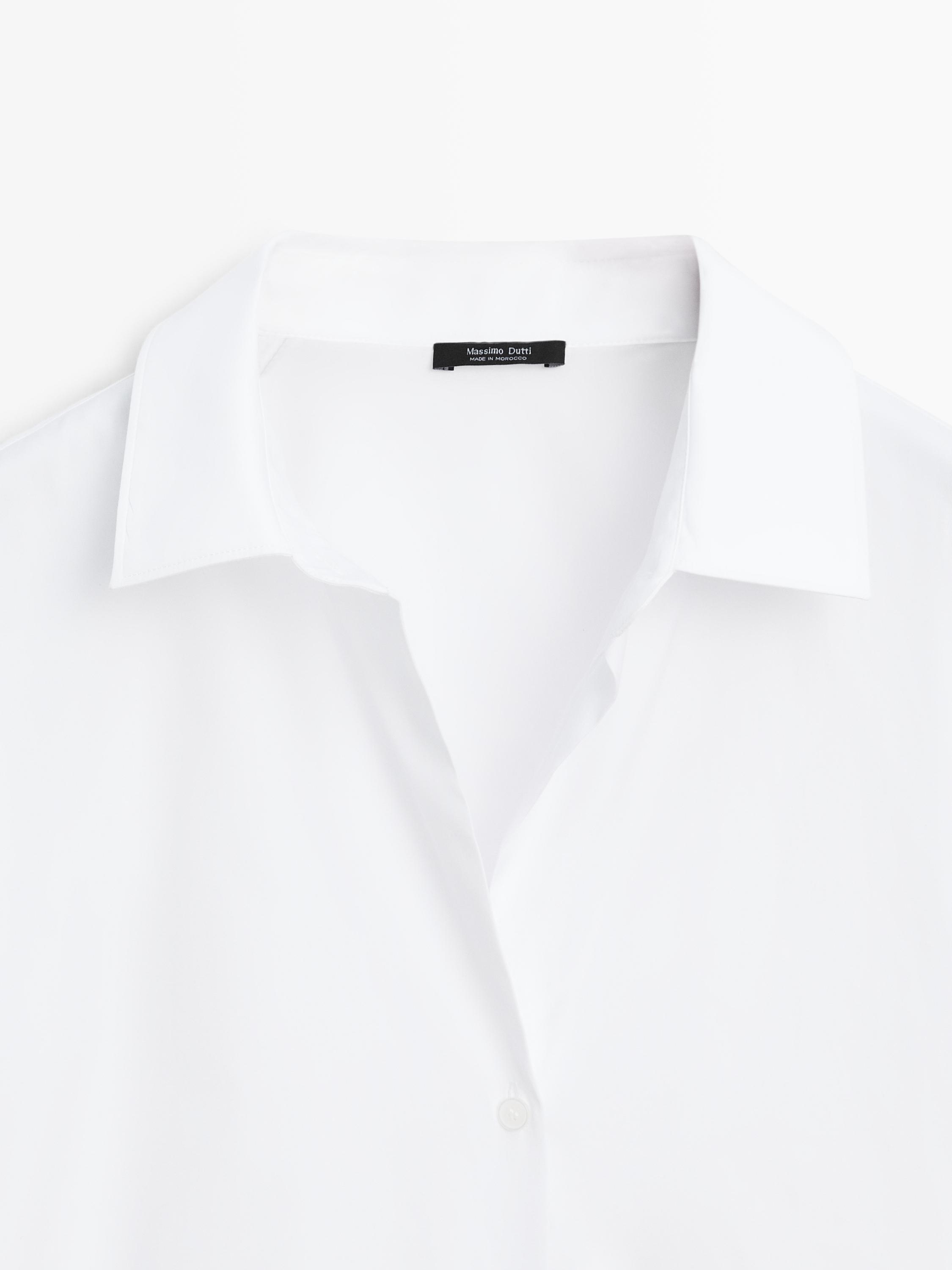 Chemise en popeline de coton à détail pince